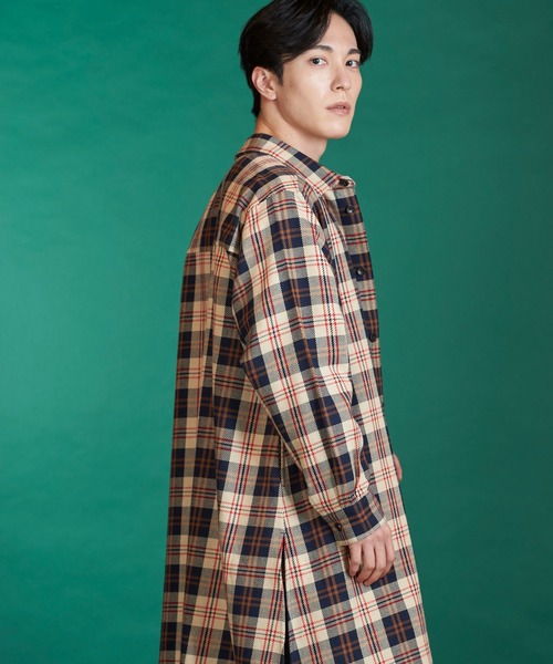 NO ID.（ノーアイディー） シャツ 「NO ID.」Slit Long Big Check