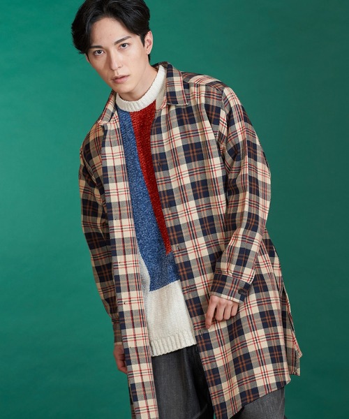 NO ID.（ノーアイディー） シャツ 「NO ID.」Slit Long Big Check