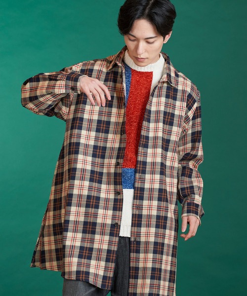 NO ID.（ノーアイディー） シャツ 「NO ID.」Slit Long Big Check