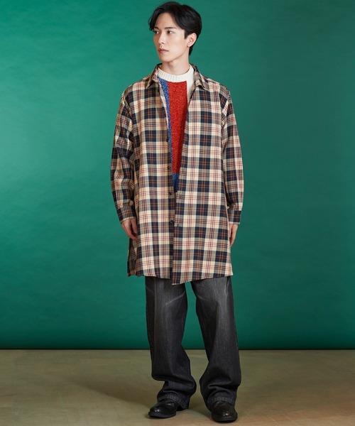 NO ID.（ノーアイディー） シャツ 「NO ID.」Slit Long Big Check