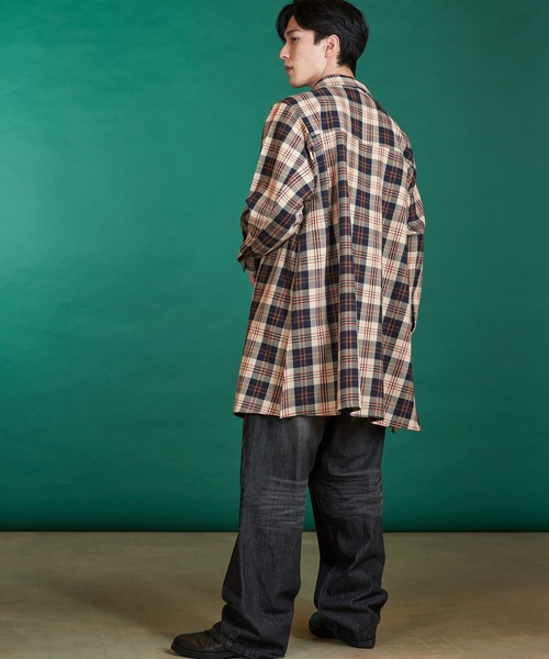 NO ID.（ノーアイディー） シャツ 「NO ID.」Slit Long Big Check