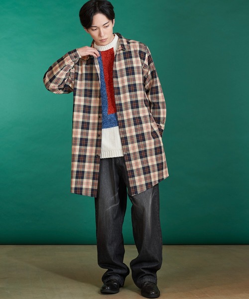 NO ID.（ノーアイディー） シャツ 「NO ID.」Slit Long Big Check