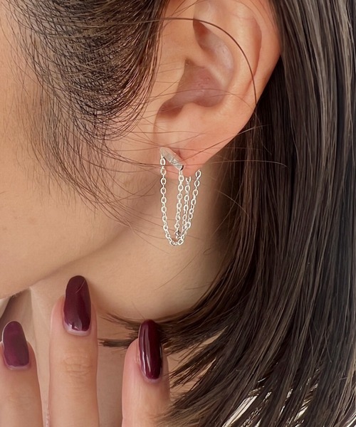 K10YG ホワイトクォーツ／キュービックジルコニアピアス
