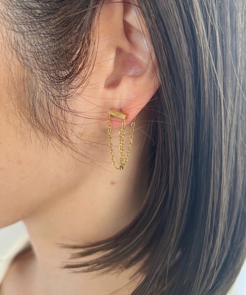 sowang ピアス 「ステンレス」 シンプルチェーンピアス