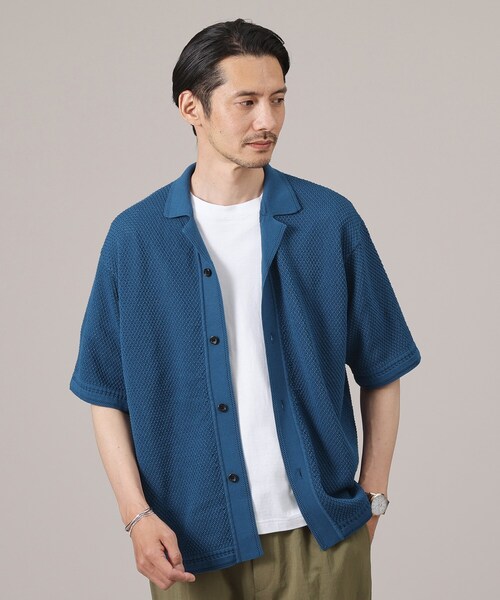 【TAKEO KIKUCHI】 サマーニットシャツ TAKEO KIKUCHI シャツ 「夏の軽羽織」スポンディッシュ サマー