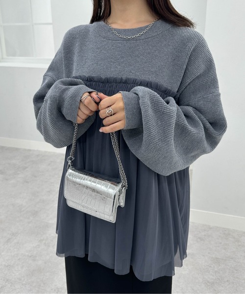 RANAN（ラナン） ニット セーター もちもちチュールドッキングニット