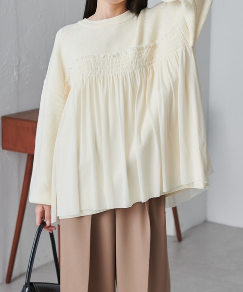 RANAN（ラナン） ニット セーター もちもちチュールドッキングニット