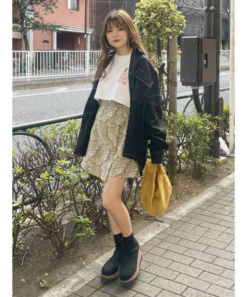 MURUA 黒 厚底ストレッチブーツ サイドファスナー ウェッジソックブーツ ムルーア MURUA ウェッジソックブーツ （ブラック