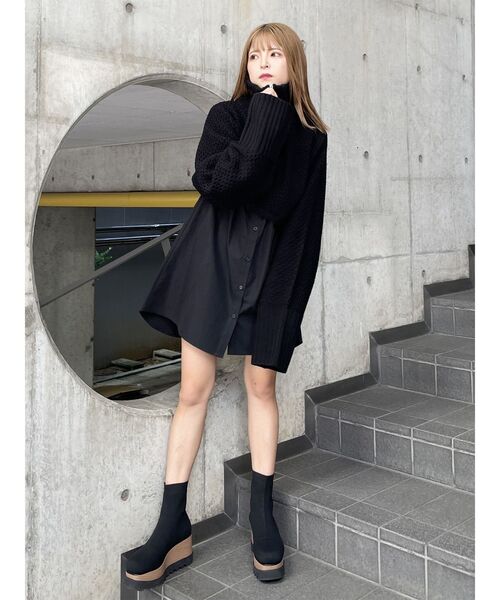 MURUA ブーツ ウェッジソックブーツ レディース : ZOZOTOWN