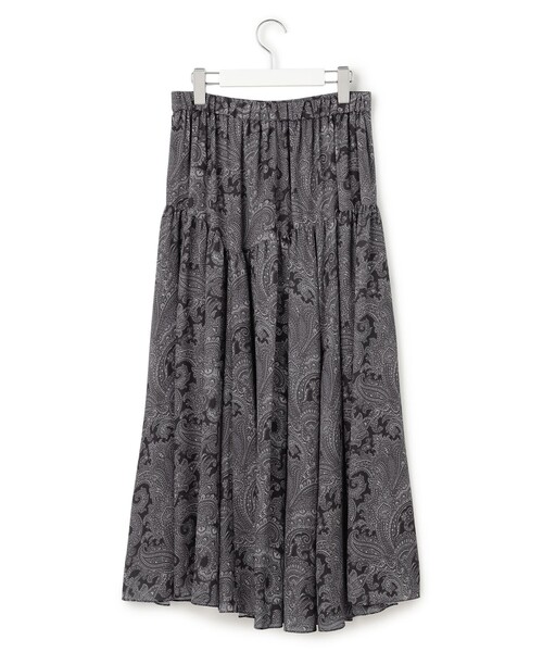 美品☆完売色☆24AW☆23区　Ratti ペイズリープリントティアードスカート Ratti ペイズリープリント ティアード スカート / 23区 L