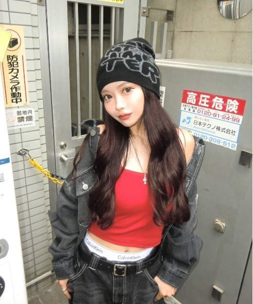 centimeter ニット帽 ニットキャップ Doodle logo beanie メンズ