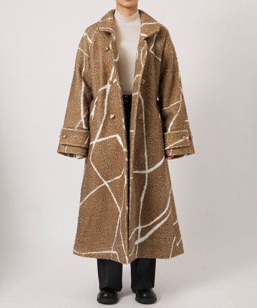 Ameri♡LITTLE FLARE LONG COAT Ameri Vintage Little Flare Long Coat Maxi Length Beige S