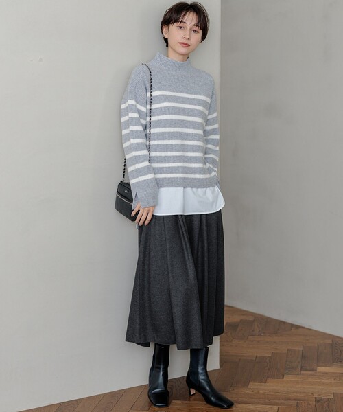 ニット セーター 「Oggi2月号掲載/洗える」ウールカシミヤ ボーダー ニット レディース 23区 ニット セーター 「Oggi2月号掲載/洗える」ウールカシミヤ