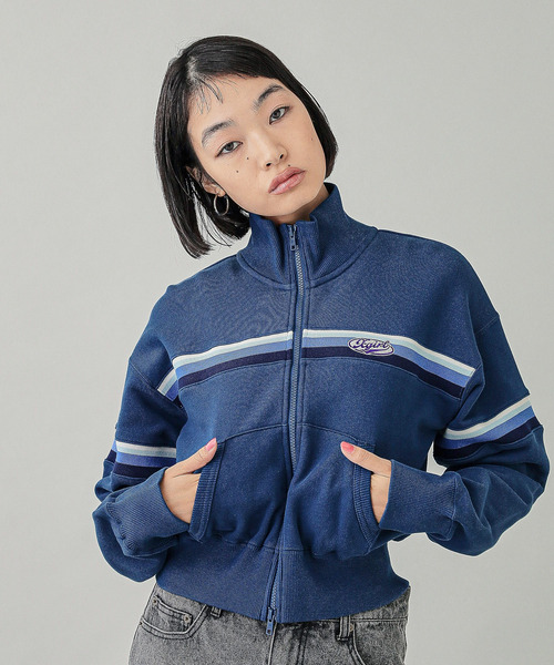 X-girl（エックスガール） トレーナー スウェット STRIPED COMPACT