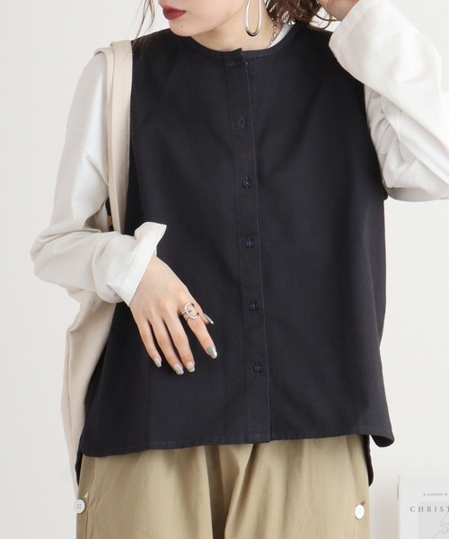 ベスト ジレ EMAGO 丘の上刺繍ベスト レディース Emago ベスト ジレ EMAGO 丘の上刺繍ベスト レディース