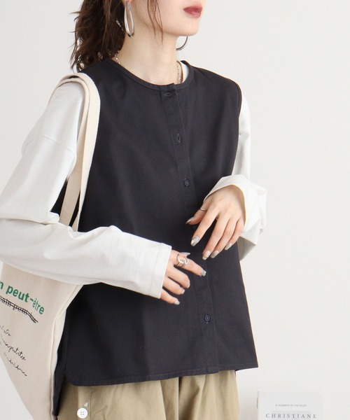 ベスト ジレ EMAGO 丘の上刺繍ベスト レディース Emago ベスト ジレ EMAGO 丘の上刺繍ベスト レディース