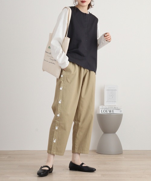 Emago ベスト ジレ EMAGO 丘の上刺繍ベスト レディース