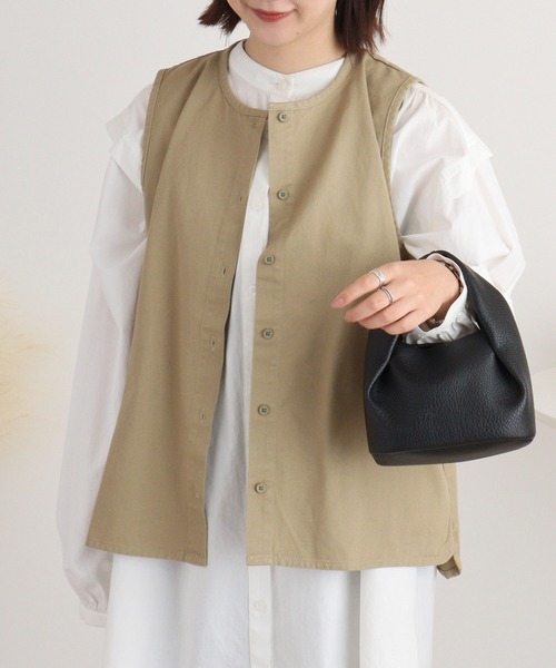 Emago ベスト ジレ EMAGO 丘の上刺繍ベスト レディース