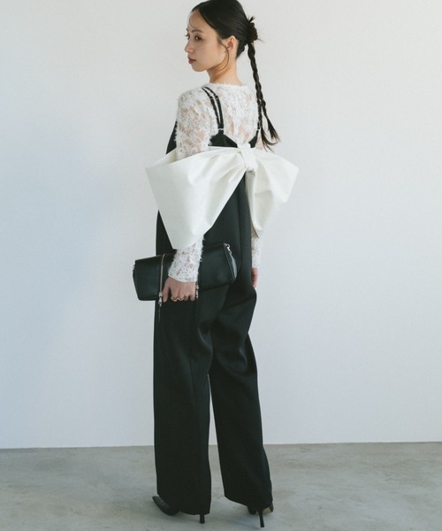 VANNIE U（ヴァニーユー） オールインワン リボンスリーブロンパース