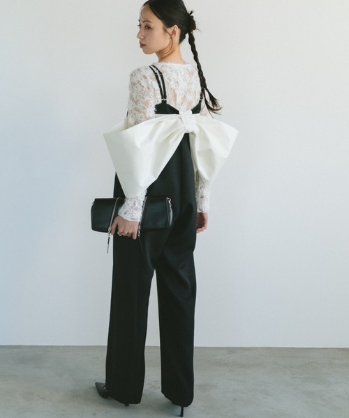 VANNIE U（ヴァニーユー） オールインワン リボンスリーブロンパース