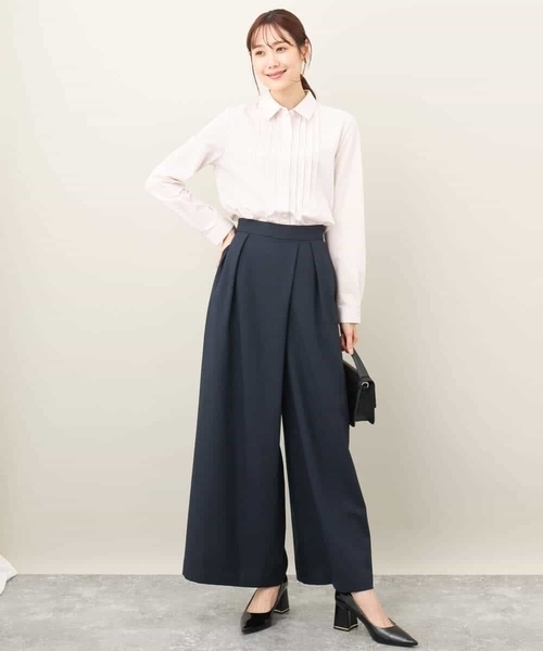 MK MICHEL KLEIN ブラウス シャツ ストレッチジャージシャツ