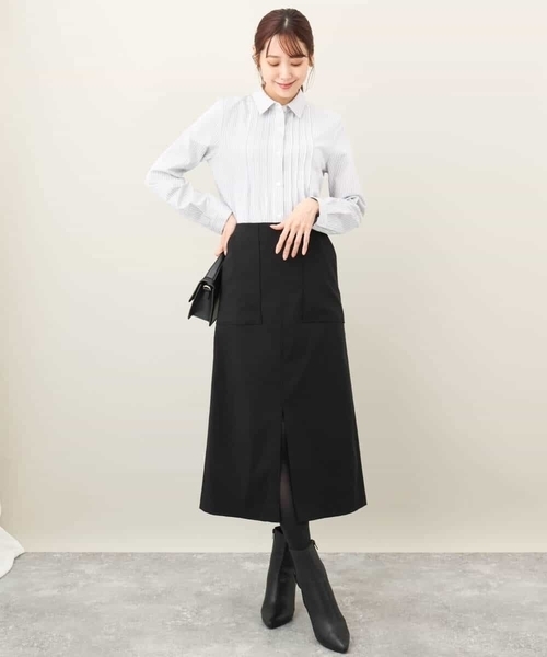 ブラウス シャツ ストレッチジャージシャツ/洗える レディース MK MICHEL KLEIN ブラウス シャツ ストレッチジャージシャツ
