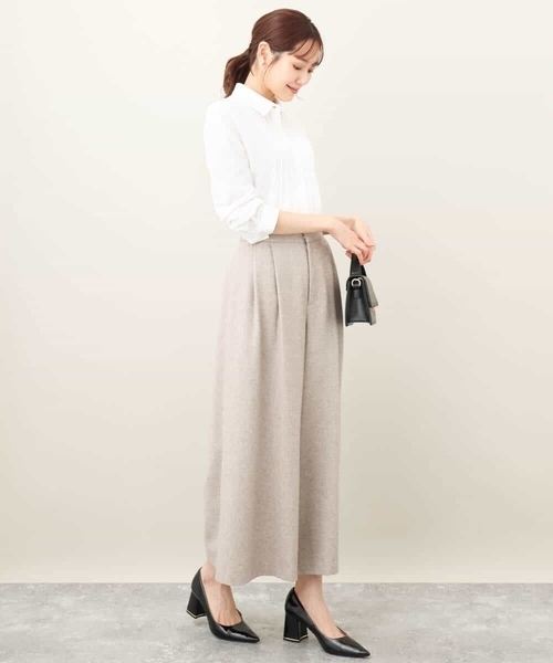 ブラウス シャツ ストレッチジャージシャツ/洗える レディース MK MICHEL KLEIN ブラウス シャツ ストレッチジャージシャツ