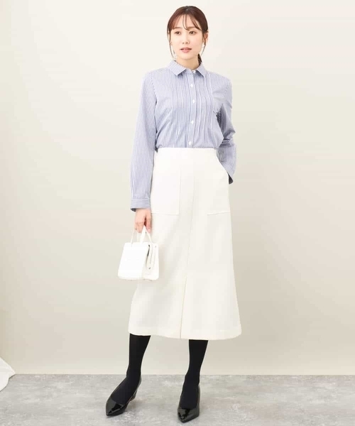 ブラウス シャツ ストレッチジャージシャツ/洗える レディース MK MICHEL KLEIN ブラウス シャツ ストレッチジャージシャツ