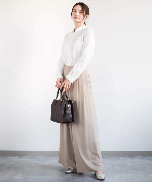 MK MICHEL KLEIN ブラウス シャツ ストレッチジャージシャツ