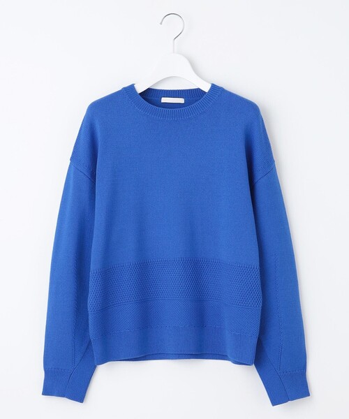 ★★ゆう★★16AW ミドルゲージニット水色 自由区（ジユウク） ニット セーター コットンポリミドルゲージ ニット