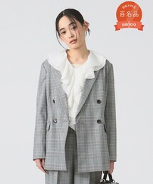 Ray BEAMS ラムレザー ノーカラーブルゾン