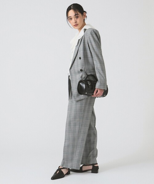 【美品✨】BEAMS F テーラードジャケット チェック 紺 白 Lサイズ相当 BEAMS F＞2025年春夏ラインナップ説明会＜JACKET & SUITS＞vol