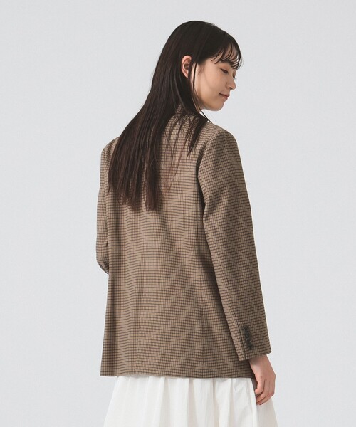 BEAMS WOMEN｜ストライプ チェック ビッグ ジャケット | Rakuten