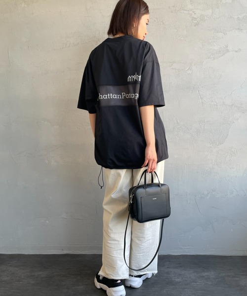 tシャツ 「MANHATTAN PORTAGE/マンハッタンポーテージ」 別注 ランダムロゴ バックプリントTシャツ レディース メンズ Manhattan Portage tシャツ 「MANHATTAN PORTAGE/マンハッタン