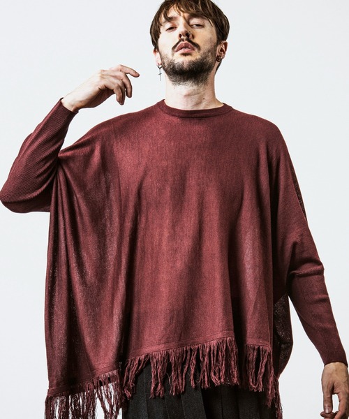 NO ID.（ノーアイディー） tシャツ 「NO ID.」Fringe Knit Big