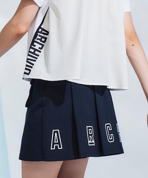 archivio プリーツスカート 29.0 (36) archivio スカート 「LADIES」バックロゴプリーツ撥水スカート