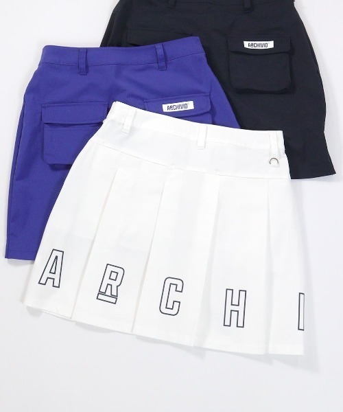 archivio プリーツスカート 29.0 (36) archivio スカート 「LADIES」バックロゴプリーツ撥水スカート