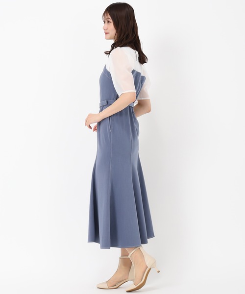 シャツドッキングワンピース MISCH MASCH ワンピース 2025春夏新作 ドッキングシャンブレー
