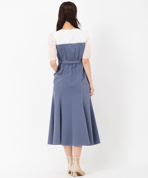 MISCH MASCH ワンピース 2025春夏新作 ドッキングシャンブレー