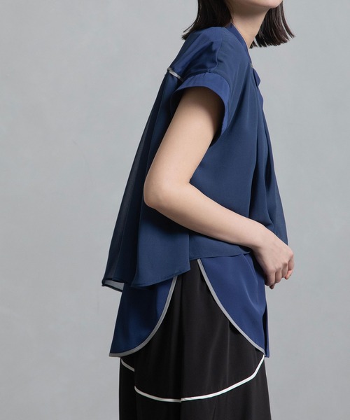 MARECHAL TERRE ブラウス シャツ パイピングブラウス レディース