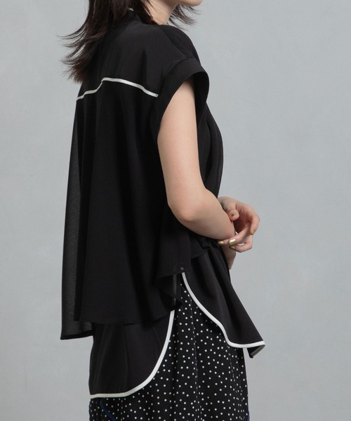 MARECHAL TERRE ブラウス シャツ パイピングブラウス レディース