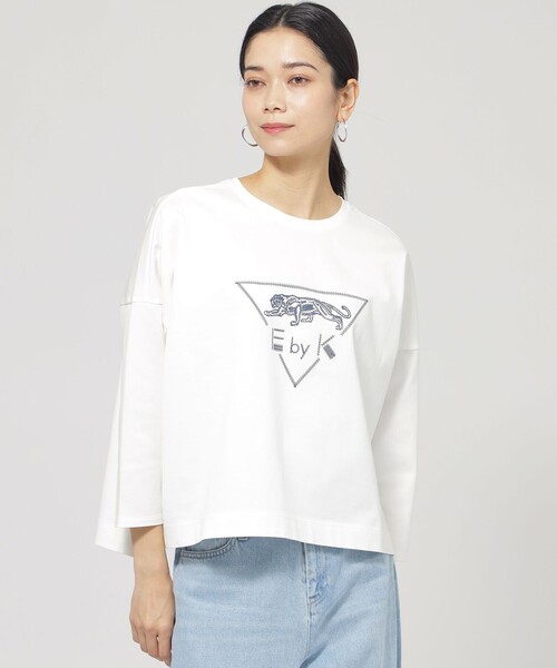 tシャツ 「ウォシャブル」イニシャルパンサープリントカットソー レディース