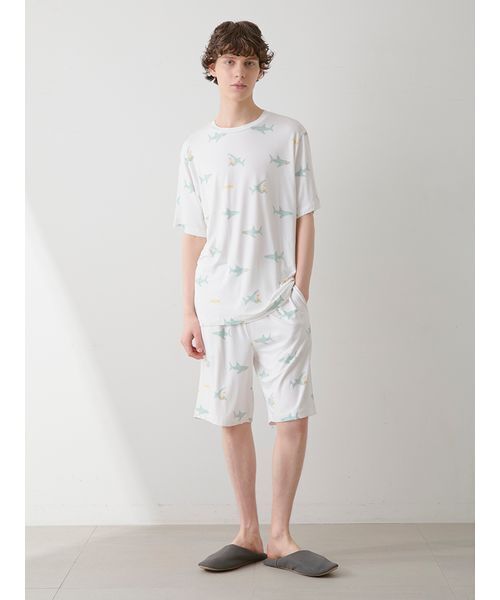 gelato pique パジャマ 「HOMME」「接触冷感」SHARK柄Tシャツ