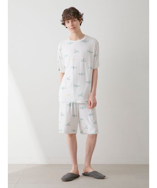 gelato pique パジャマ 「HOMME」「接触冷感」SHARK柄Tシャツ