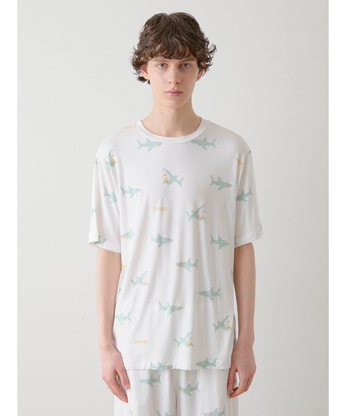 【新品】ジェラートピケ　接触冷感SHARK柄Tシャツ　ショートパンツ上下セット 楽天市場】ジェラートピケ gelato pique 接触冷感 SHARK柄T