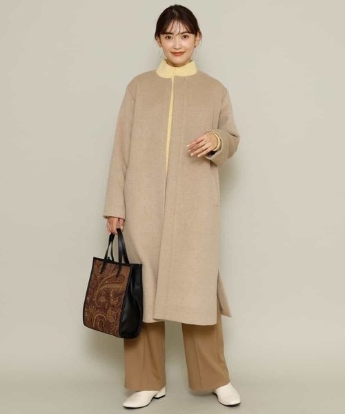 「a.v.v」 ノーカラーコート 38 ライトブルー レディース_画像3