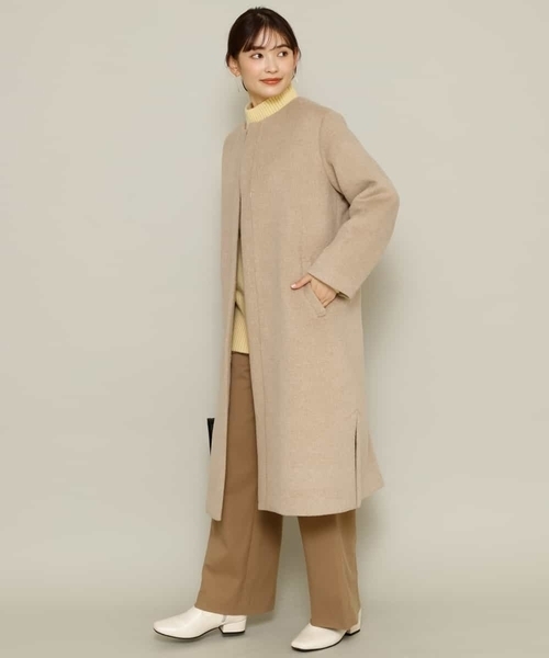 「a.v.v」 ノーカラーコート 38 ライトブルー レディース_画像5