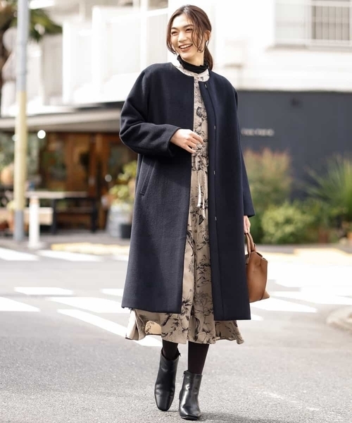 「a.v.v」 ノーカラーコート 38 ライトブルー レディース_画像8