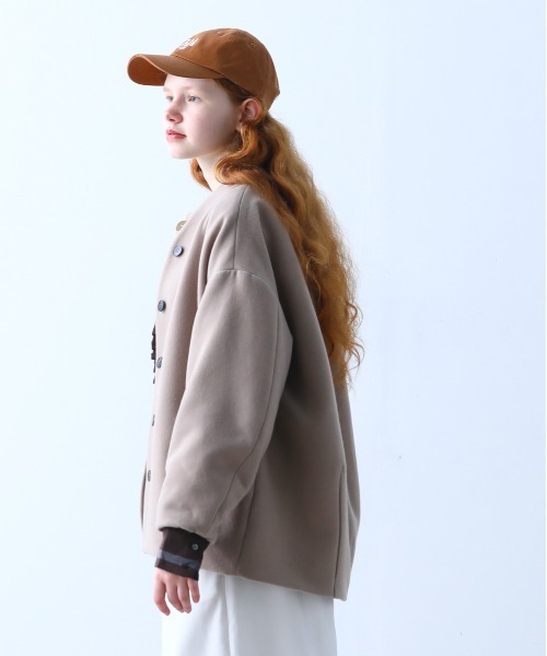 「Kelen」 ノーカラージャケット M カーキ レディース_画像6