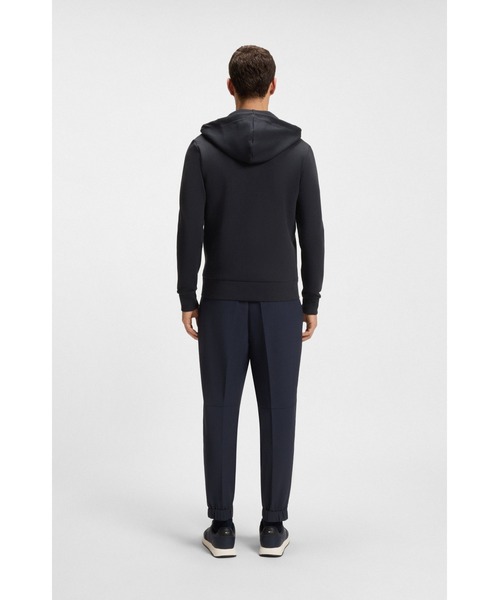 ヒューゴボス　新品　メンズ　ジップアップスウェット(グレー/ブラックS) BOSS（HUGO BOSS） トレーナー スウェット ストレッチコットン ジップ